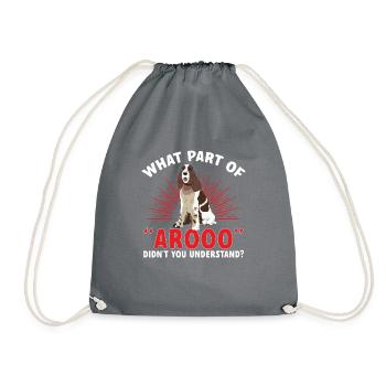 English Springer Spaniel Dog - Drawstring Bag - grey - Front