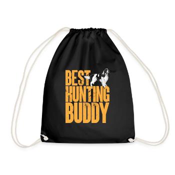 English Springer Spaniel Dog - Drawstring Bag - black - Front