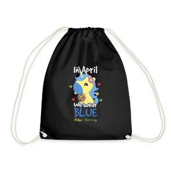 En avril, Blue Special Unicorn Autism Awareness - Sac de sport léger - noir - Devant