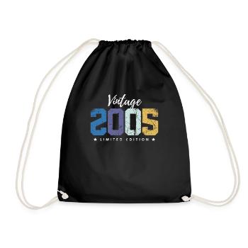 18 ans millésime 2005 rétro 18ème anniversaire - Sac de sport léger - noir - Devant