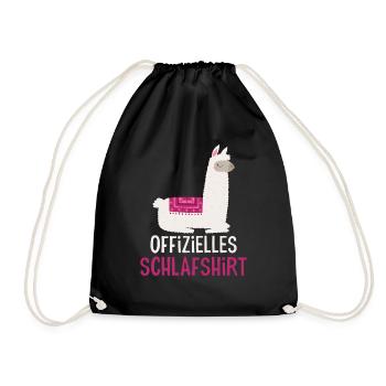 Lama Offizielles Schlafshirt Alpaka Tier - Turnbeutel - Schwarz - Vorne