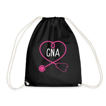 CNA Stethoscope Appreciation Heart - Drawstring Bag - black - Front