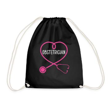 Obstétricien Stéthoscope Appréciation Coeur - Sac de sport léger - noir - Devant
