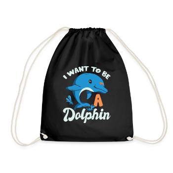 Je veux être un dauphin - Sac de sport léger - noir - Devant