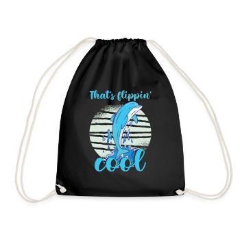That's Flippin Cool | Funny Dolphin Lover - Drawstring Bag - black - Front