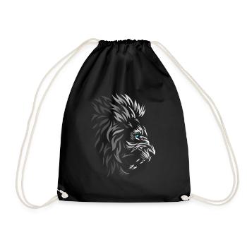 Lion de profil - Sac de sport léger - noir - Devant