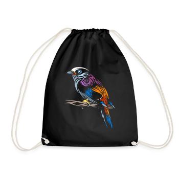 Sparrow tattoo - Drawstring Bag - black - Front