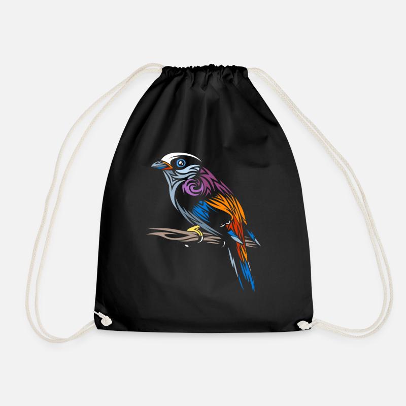 Sparrow tattoo - Drawstring Bag - black