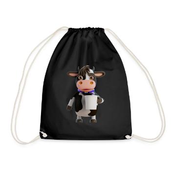 Good morning coffee cow - Drawstring Bag - black - Front