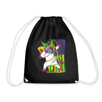 Dab Unicorn Festival Parade Beads Mardi Gras - Turnbeutel - Schwarz - Vorne