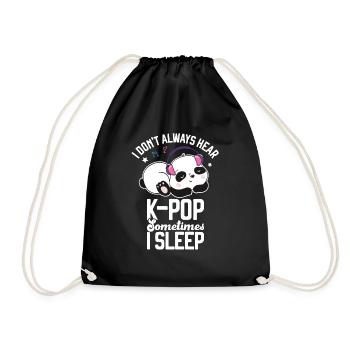K-Pop Panda - Drawstring Bag - black - Front