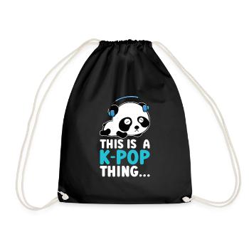 K-Pop Panda - Drawstring Bag - black - Front