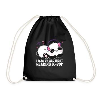 K-Pop Panda - Drawstring Bag - black - Front