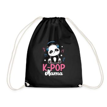 K-Pop Panda - Drawstring Bag - black - Front