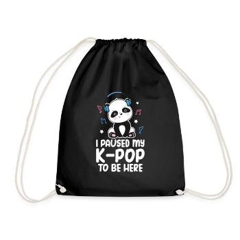 K-Pop Panda - Drawstring Bag - black - Front