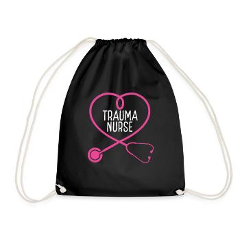 Trauma Nurse Stethoscope Appreciation Heart - Turnbeutel - Schwarz - Vorne