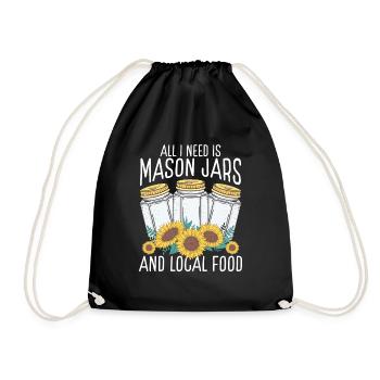 Homesteading Local Food Canning Season Canner - Drawstring Bag - black - Front