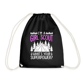 Girl Scout Leader Scouting Club Scouting Scouts - Drawstring Bag - black - Front