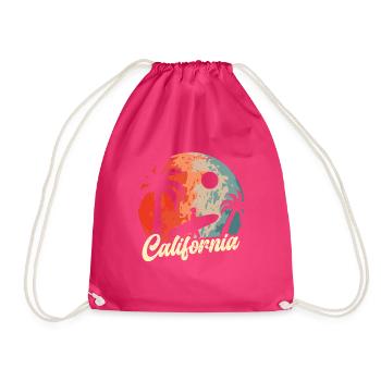 Kalifornische Sommersonne Palmen Strand Wasser - Turnbeutel - Fuchsia - Vorne