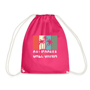 Kalifornische Sommersonne Palmen Strand Wasser - Turnbeutel - Fuchsia - Vorne