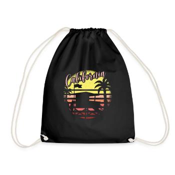 Californie Soleil d’été Palm Beach Eau - Sac de sport léger - noir - Devant