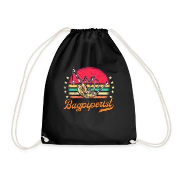 Dudelsack Kilt Schottisch Schlag Dudelsackspieler - Turnbeutel - Schwarz - Vorne