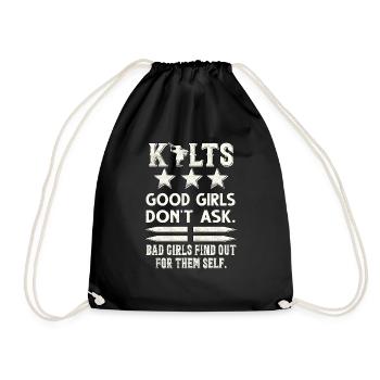 Dudelsack Kilt Schottisch Schlag Dudelsackspieler - Turnbeutel - Schwarz - Vorne