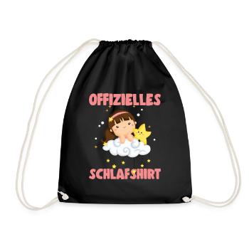 Süßes Offizielles Schlafshirt Mädchen Kinder Stern - Turnbeutel - Schwarz - Vorne