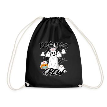 Halloween ER Boo Boo Crew Nurse Ghost Fun Nursing - Drawstring Bag - black - Front