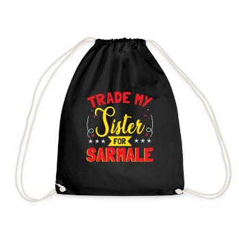 Tausche meine Schwester gegen Sarmale - Turnbeutel - Schwarz - Vorne
