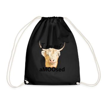 Highland cow - Drawstring Bag - black - Front