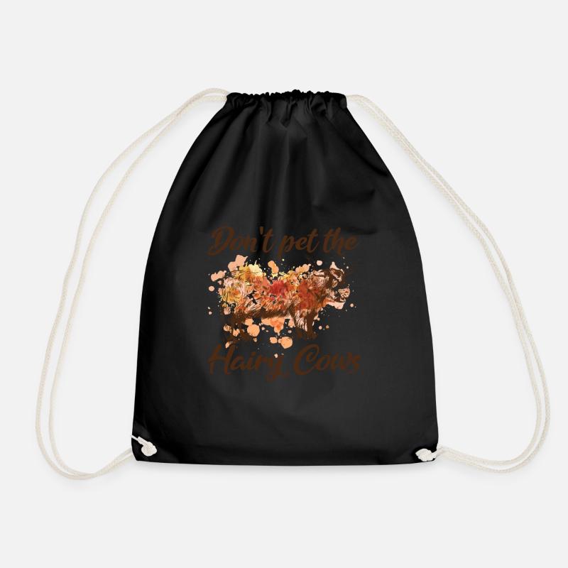 Highland cow - Drawstring Bag - black