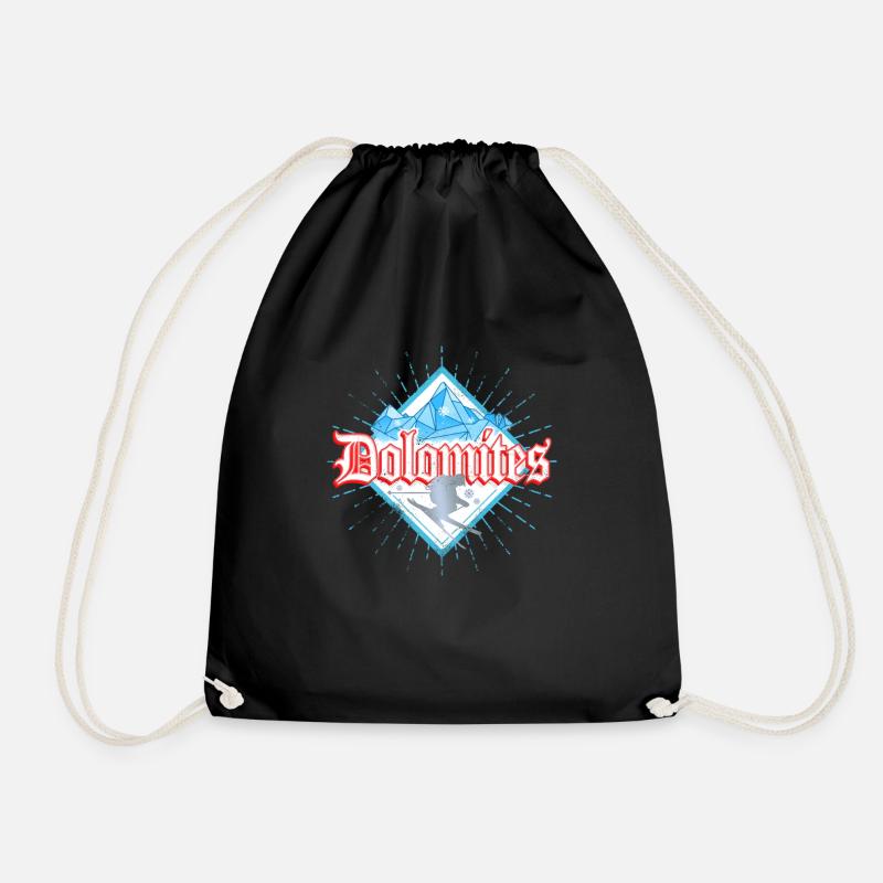 Dolomiten Südtirol Retro Skifahrer Vintage - Turnbeutel - Schwarz
