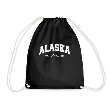 Alaska Geschenk Kinder Herren Damen USA Natur Eis - Turnbeutel - Schwarz - Vorne