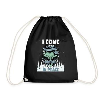 Alien Galaxy Science Space Lover I Come In Peace - Turnbeutel - Schwarz - Vorne