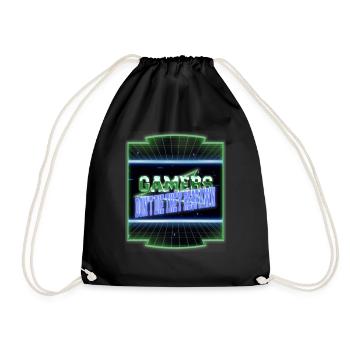 humor gift even left my gaming dice dice - Drawstring Bag - black - Front