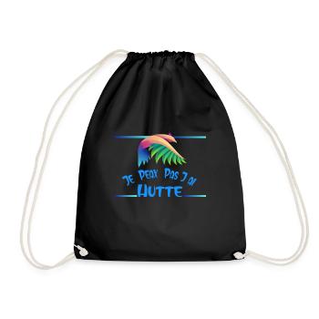 Je peux pas j'ai hutte - idée cadeau humoristique - Sac de sport léger - noir - Devant