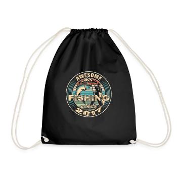 Génial depuis 2017. Angel, l’anniversaire du pêcheur - Sac de sport léger - noir - Devant