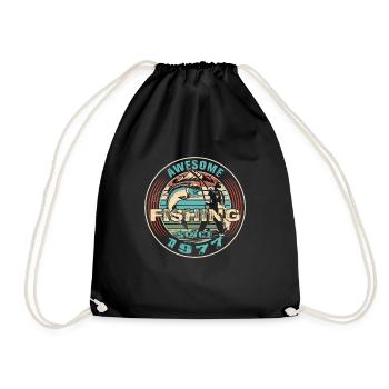 Génial depuis 1977. Angel, l’anniversaire du pêcheur - Sac de sport léger - noir - Devant