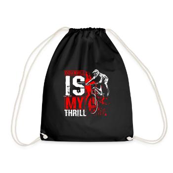 DOWNHILL IS MY THRILL - Mountainbike Motiv Outdoor - Turnbeutel - Schwarz - Vorne