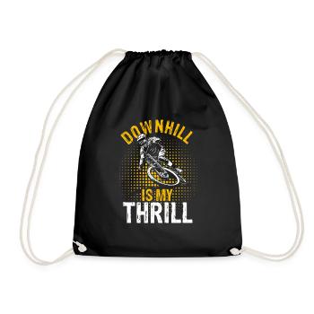 DOWNHILL IS MY THRILL - Outdoor Bikelovers Mountai - Turnbeutel - Schwarz - Vorne