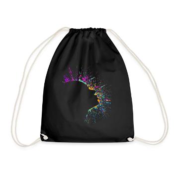 Colorful girl face - Drawstring Bag - black - Front