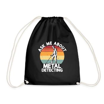 Metal detector - Drawstring Bag - black - Front