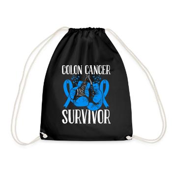 Colon Cancer Month Survivor Ribbon Boxing Gloves - Turnbeutel - Schwarz - Vorne