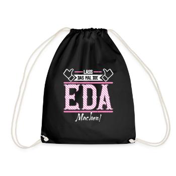 Eda Geschenkidee Geschenk Geburtstag - Turnbeutel - Schwarz - Vorne