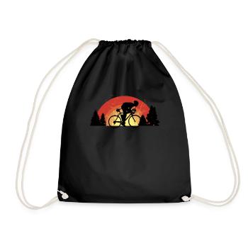 Bicycle Accessories Cyclist Motif - Drawstring Bag - black - Front