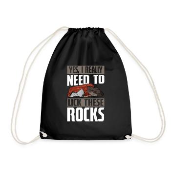 Crystals Geologist Minerals Rockhounding Collector - Drawstring Bag - black - Front