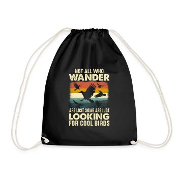 Birdwatcher Birdwatching Ornithologist Bird - Drawstring Bag - black - Front