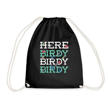 Ornithologist Birdwatching Birdwatcher Bird - Drawstring Bag - black - Front