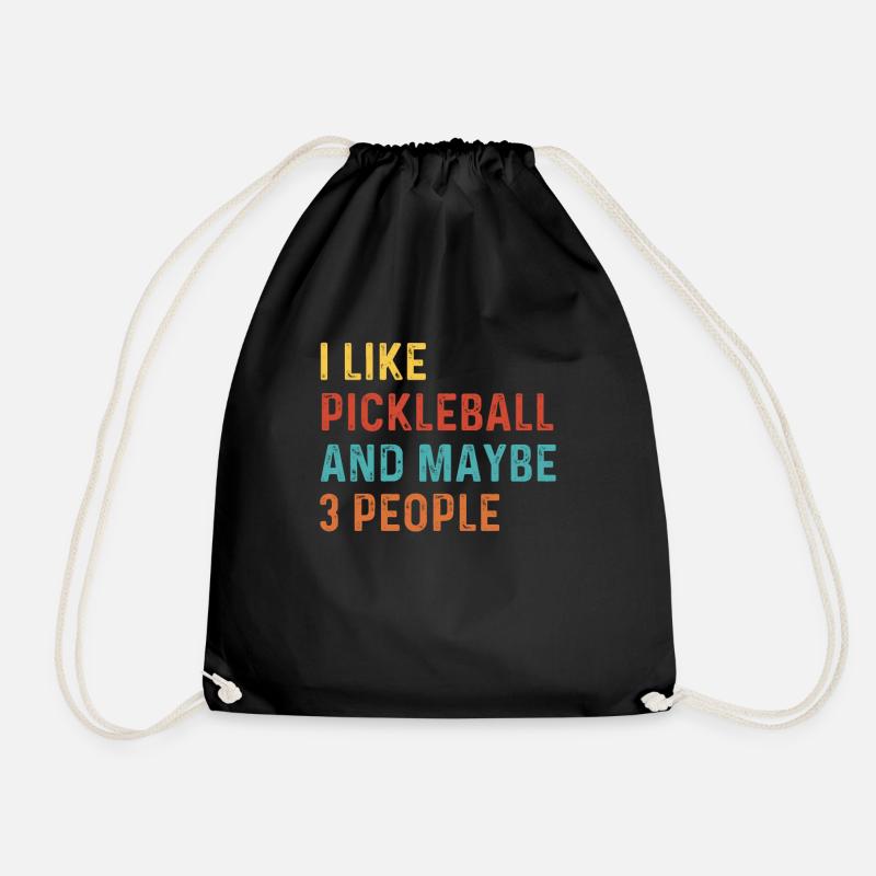 Funny Pickleball Pun for Pickleball Player - Drawstring Bag - black